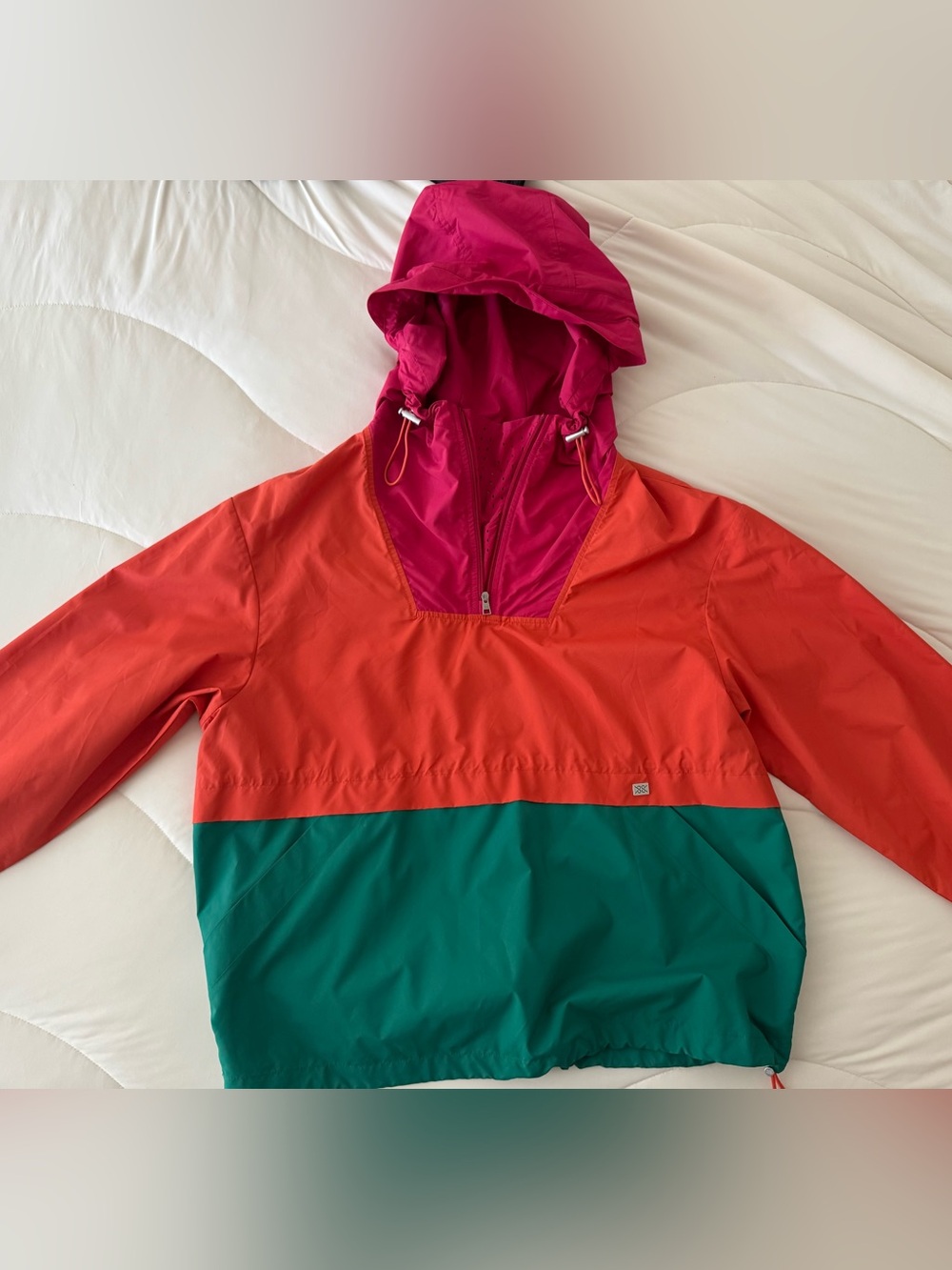 Soia & Kyo Carmen Colorblock Hooded Pullover – Magenta, Mandarin & Green